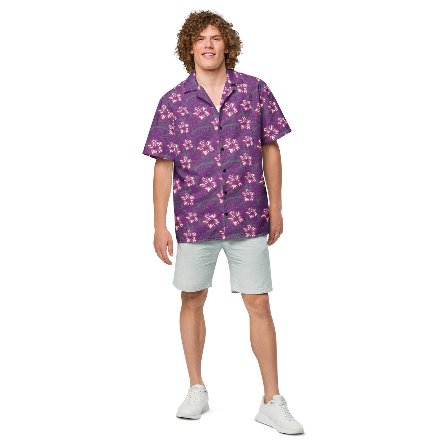 Hawaiian Flowers Unisex button shirt