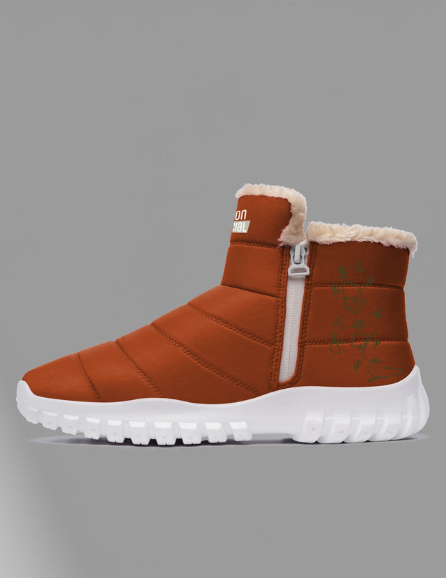 Orange winter boots