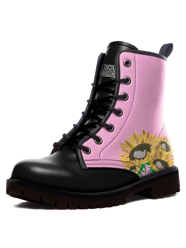 Pink Sunflower Boots 1