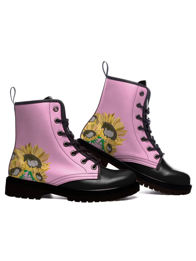 Pink Sunflower Boots 3